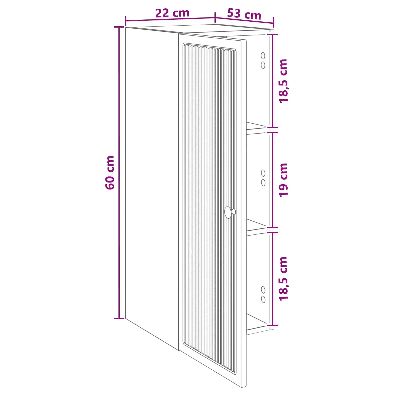 Wandkast Oud hout 33 x 34,5 x 90 cm Bewerkt hout