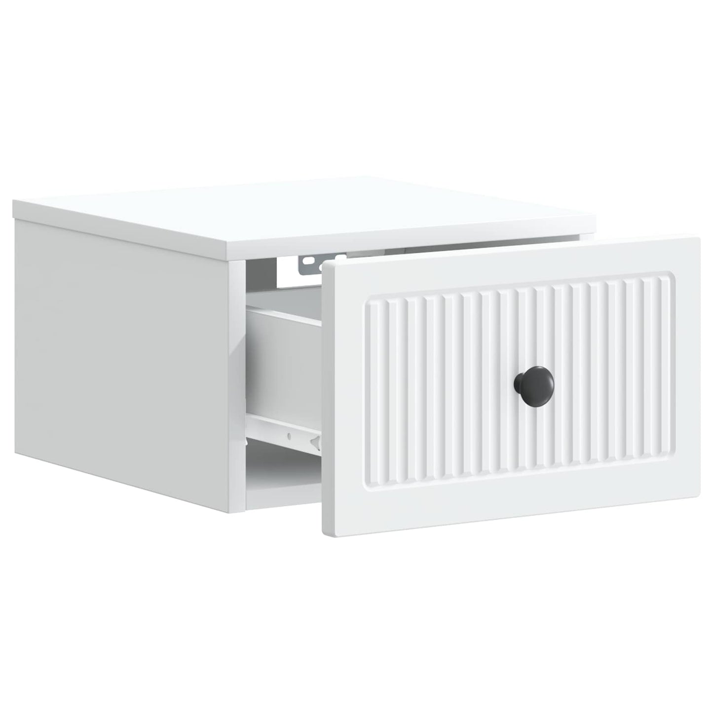 Wandbeugel Bedkast met lade Wit 33 x 34,5 x 20 cm Bewerkt hout