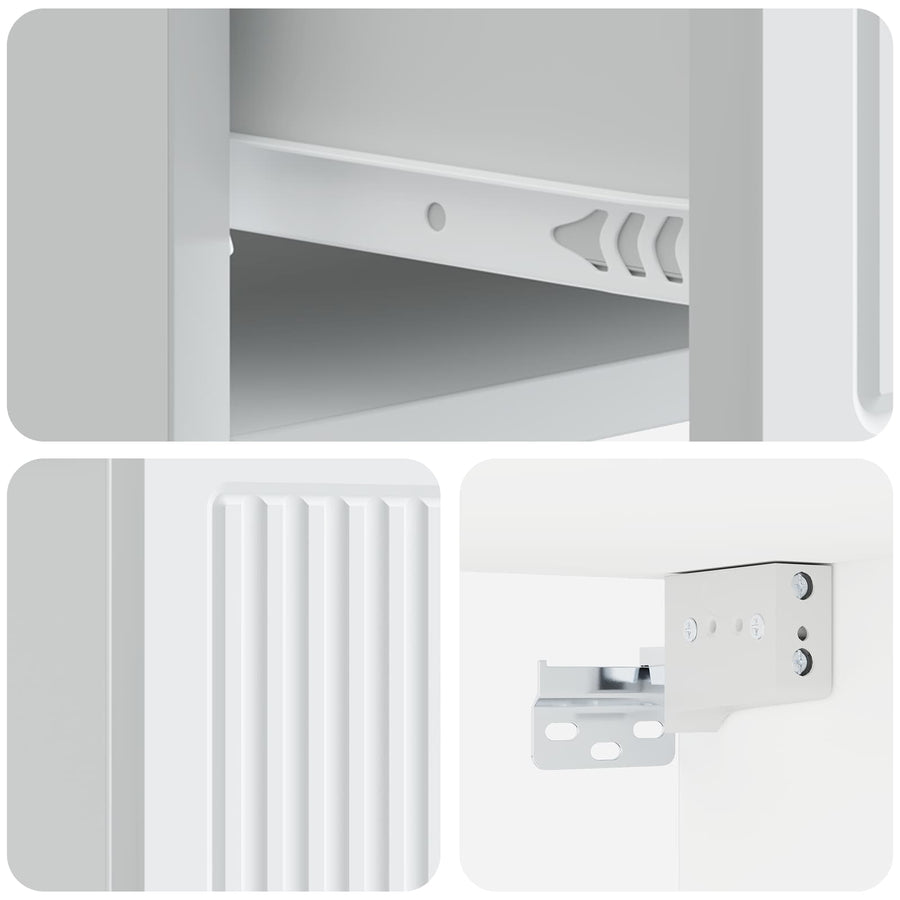 Wandbeugel Bedkast 2 pcs Wit 33 x 34,5 x 20 cm Bewerkt hout
