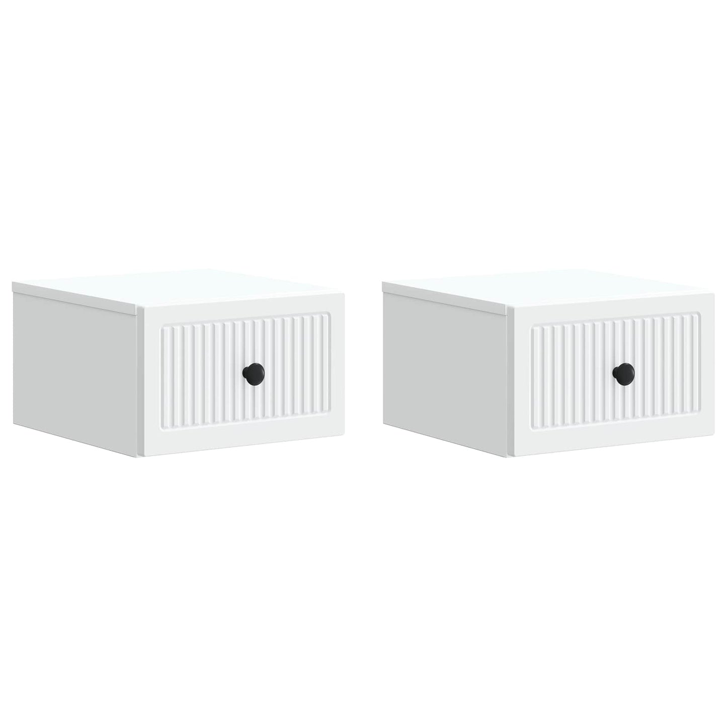 Wandbeugel Bedkast 2 pcs Wit 33 x 34,5 x 20 cm Bewerkt hout