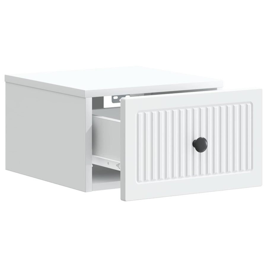 Wandbeugel Bedkast 2 pcs Wit 33 x 34,5 x 20 cm Bewerkt hout