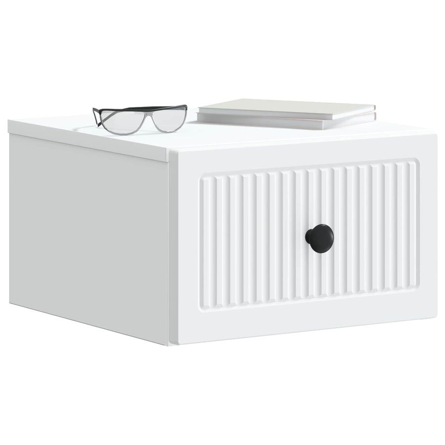 Wandbeugel Bedkast 2 pcs Wit 33 x 34,5 x 20 cm Bewerkt hout