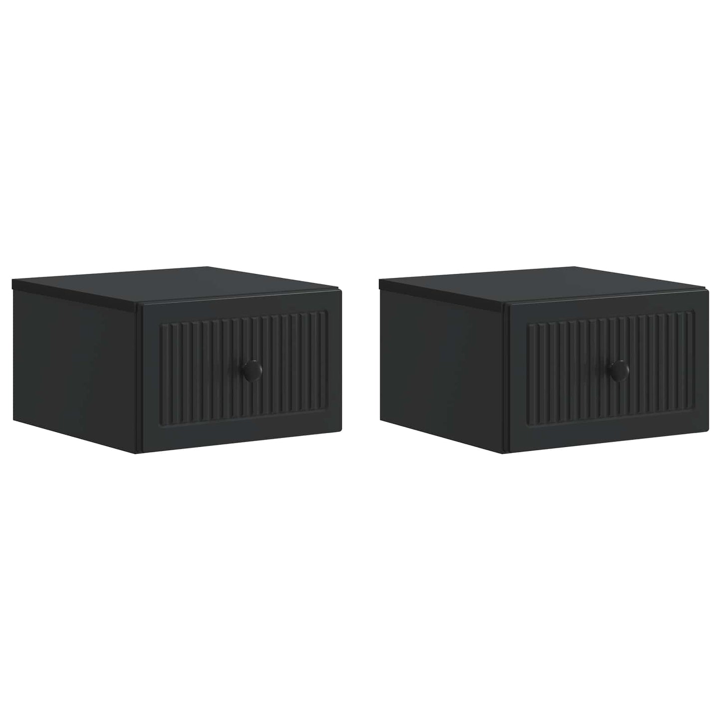 Wandbeugel Bedkast 2 pcs Zwart 33 x 34,5 x 20 cm Bewerkt hout