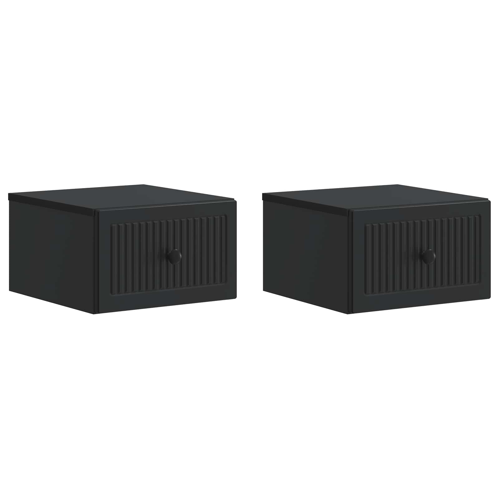 Wandbeugel Bedkast 2 pcs Zwart 33 x 34,5 x 20 cm Bewerkt hout