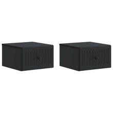 Wandbeugel Bedkast 2 pcs Zwart 33 x 34,5 x 20 cm Bewerkt hout