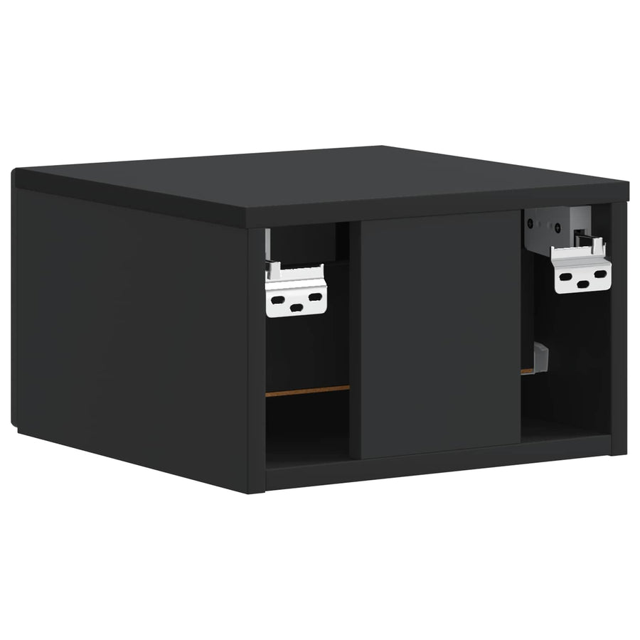 Wandbeugel Bedkast 2 pcs Zwart 33 x 34,5 x 20 cm Bewerkt hout