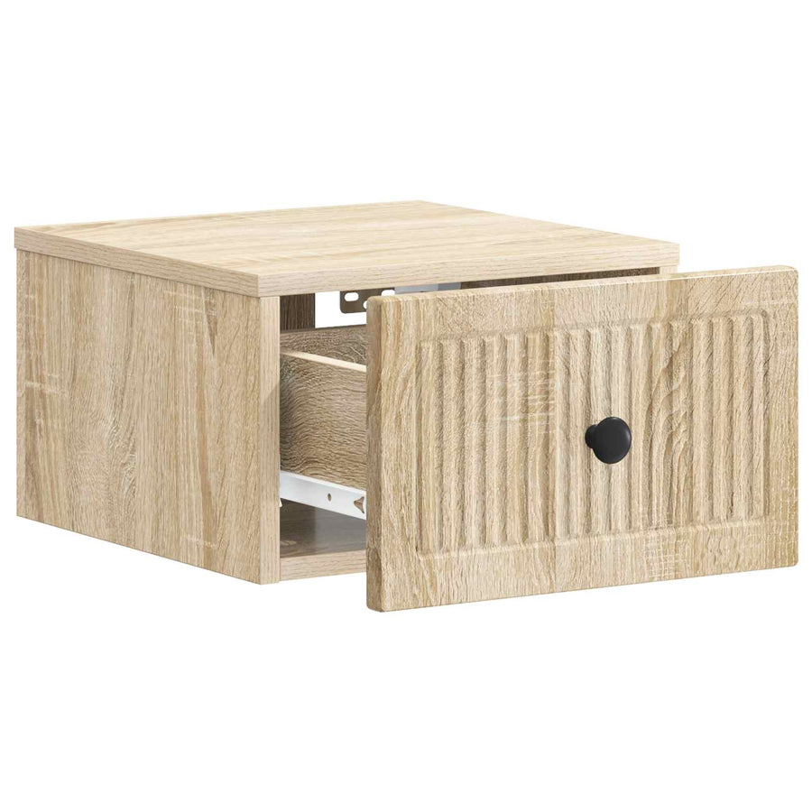 Wandbeugel Bedkast Sonoma Eiken 33 x 34,5 x 20 cm Bewerkt hout