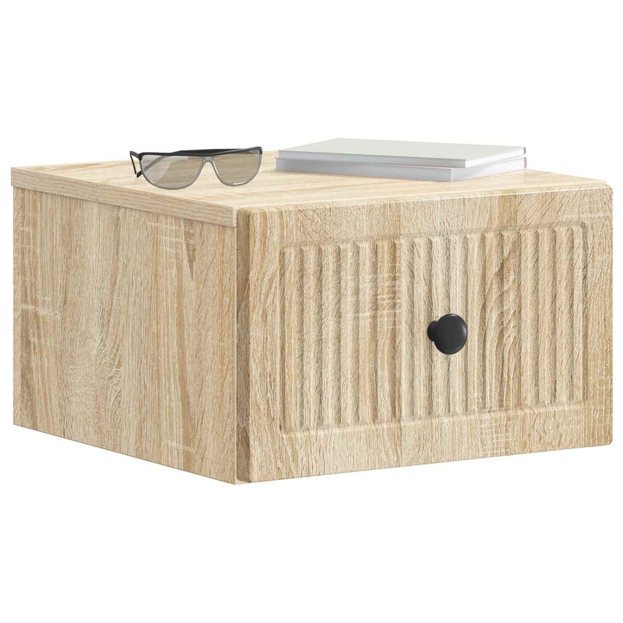 Wandbeugel Bedkast Sonoma Eiken 33 x 34,5 x 20 cm Bewerkt hout
