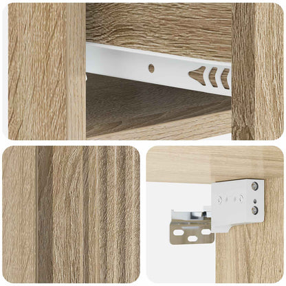 Wandbeugel Bedkast 2 pcs Sonoma Eiken 33 x 34,5 x 20 cm