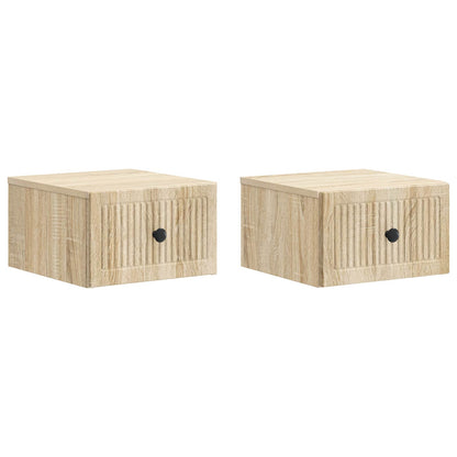 Wandbeugel Bedkast 2 pcs Sonoma Eiken 33 x 34,5 x 20 cm