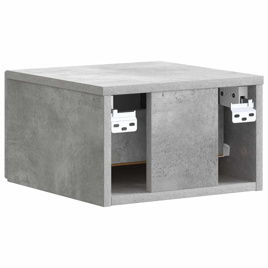 Wandbeugel Bedkast Betongrijs 33 x 34,5 x 20 cm Bewerkt hout