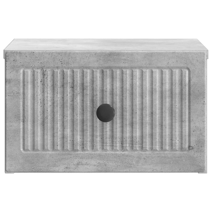 Wandbeugel Bedkast Betongrijs 33 x 34,5 x 20 cm Bewerkt hout