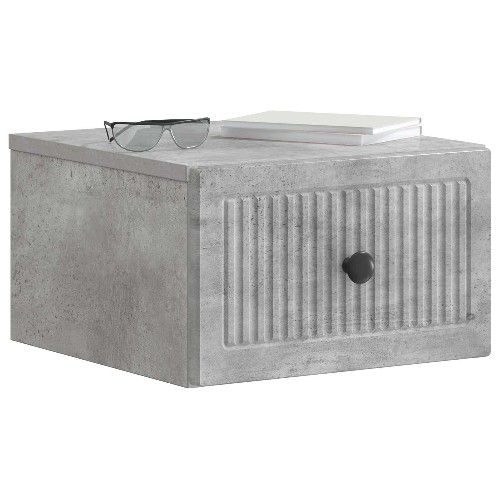 Wandbeugel Bedkast Betongrijs 33 x 34,5 x 20 cm Bewerkt hout