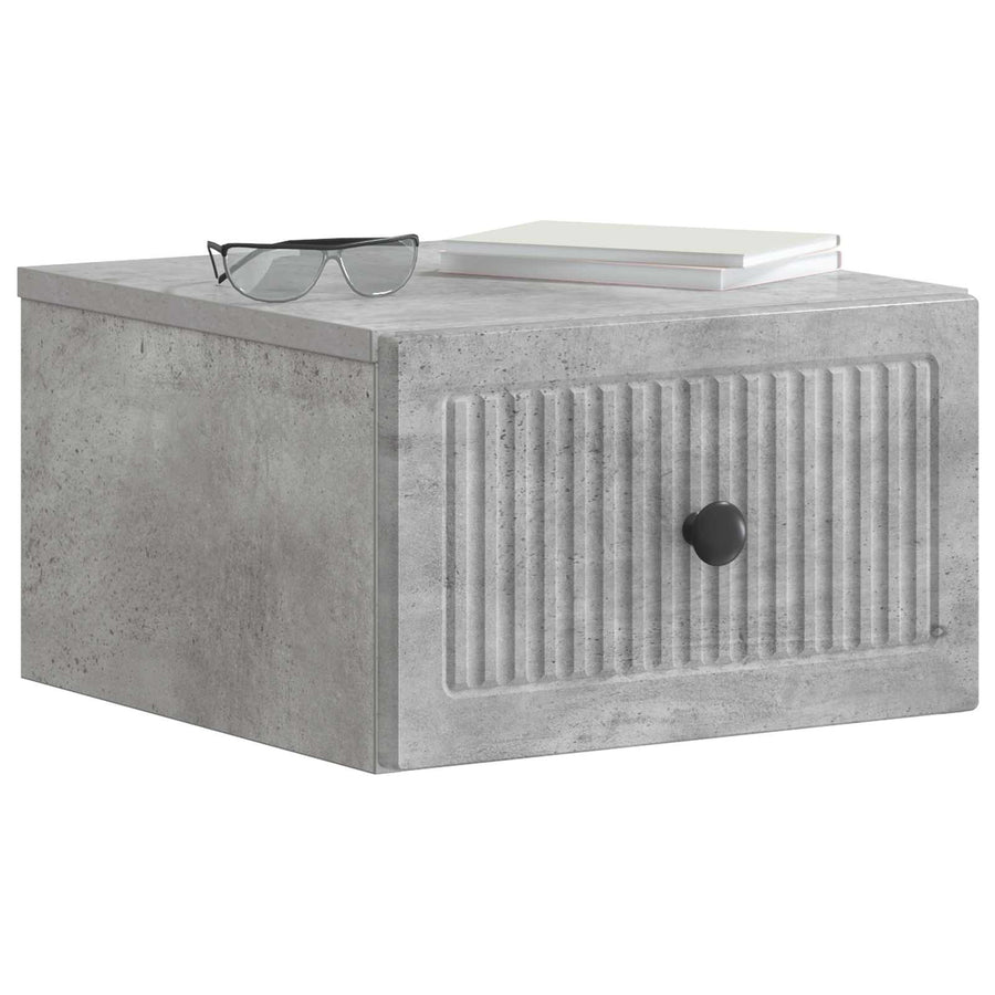 Wandbeugel Bedkast Betongrijs 33 x 34,5 x 20 cm Bewerkt hout