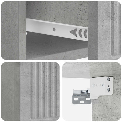 Wandbeugel Bedkast met lade 2 pcs Betongrijs 33 x 34,5 x 20 cm