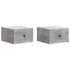 Wandkast 33x34,5x20 cm 2 stuks betongrijs bewerkt hout