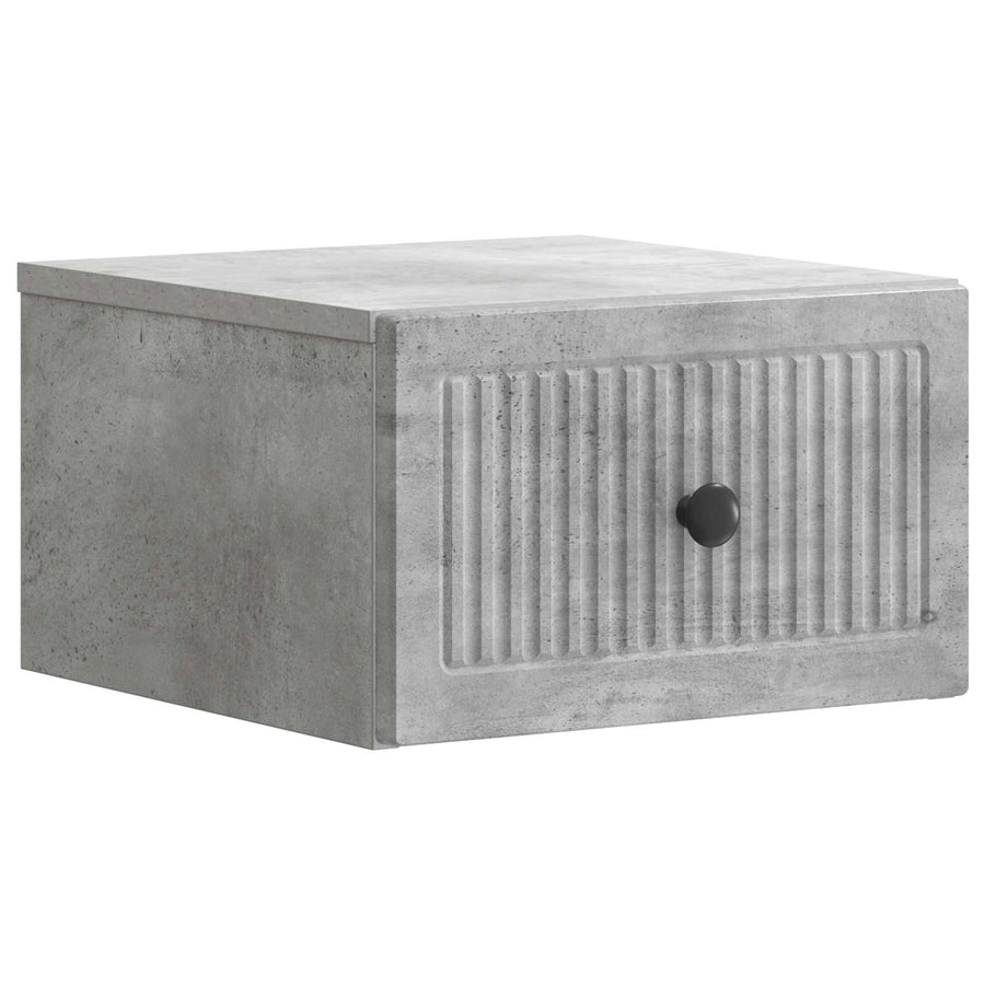 Wandbeugel Bedkast met lade 2 pcs Betongrijs 33 x 34,5 x 20 cm