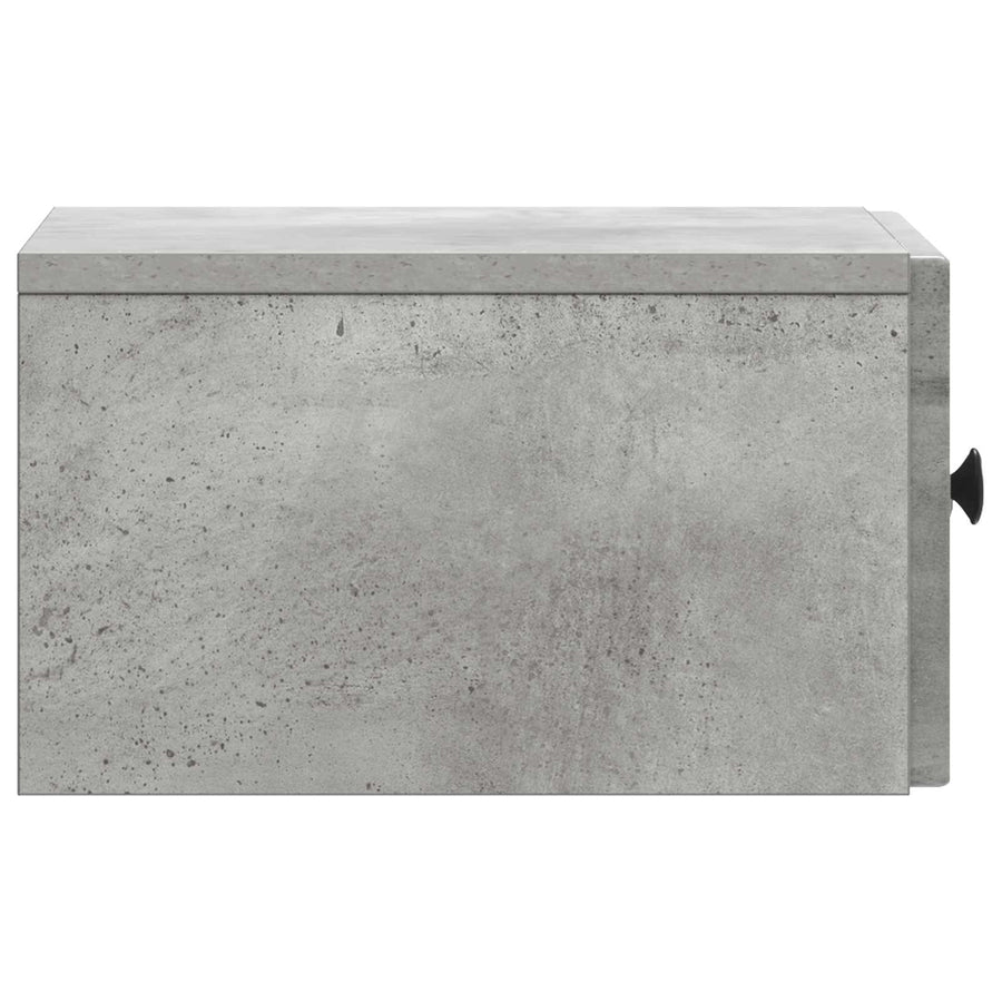 Wandbeugel Bedkast met lade 2 pcs Betongrijs 33 x 34,5 x 20 cm