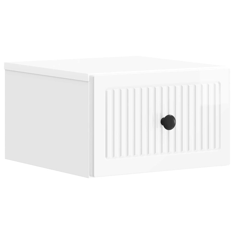 Wandbeugel Bedkast Hoogglans Wit 33 x 34,5 x 20 cm Bewerkt hout