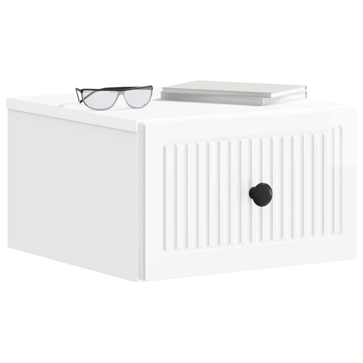 Wandbeugel Bedkast Hoogglans Wit 33 x 34,5 x 20 cm Bewerkt hout
