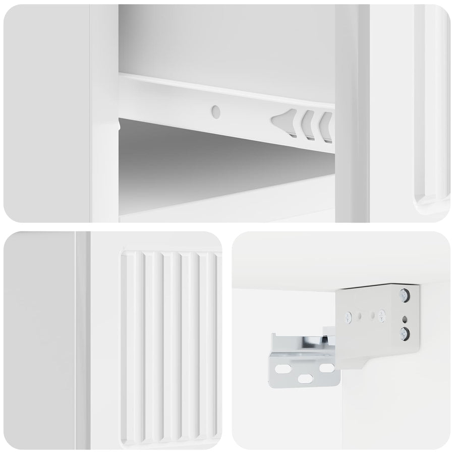 Wandbeugel Bedkast 2 pcs Hoogglans Wit 33 x 34,5 x 20 cm