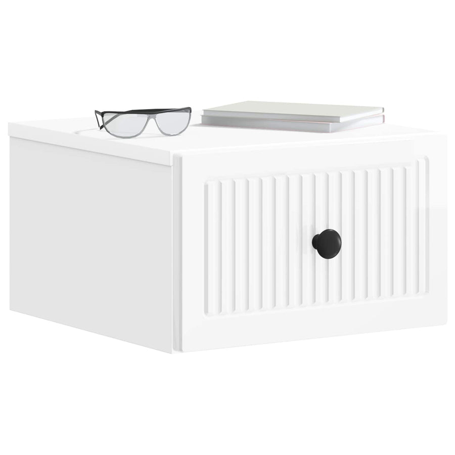 Wandbeugel Bedkast 2 pcs Hoogglans Wit 33 x 34,5 x 20 cm