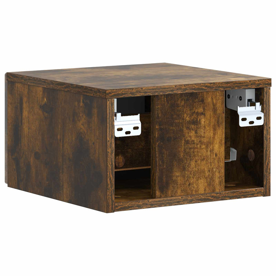 Wandbeugel Bedkast Gerookt eiken 33 x 34,5 x 20 cm Bewerkt hout
