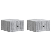 Wandkast 2 stuks grijs sonoma 33x34,5x20 cm