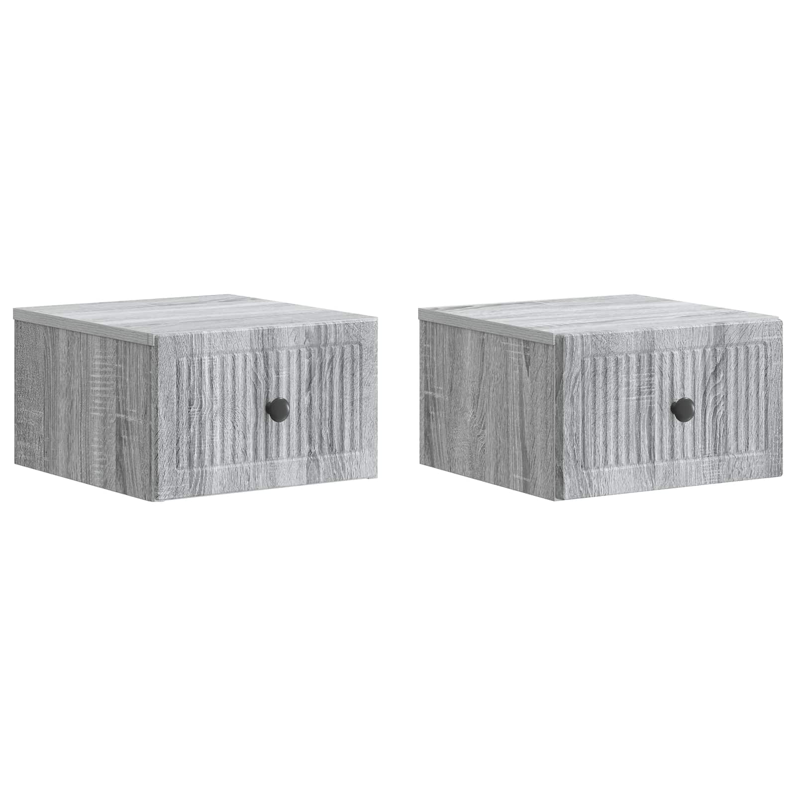 Wandbeugel Bedkast 2 pcs Grijs sonoma 33 x 34,5 x 20 cm