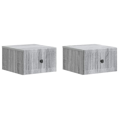 Wandbeugel Bedkast 2 pcs Grijs sonoma 33 x 34,5 x 20 cm