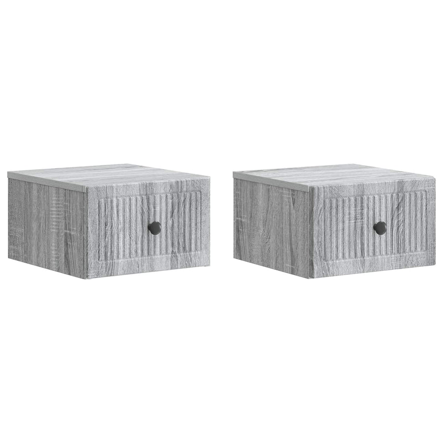 Wandbeugel Bedkast 2 pcs Grijs sonoma 33 x 34,5 x 20 cm