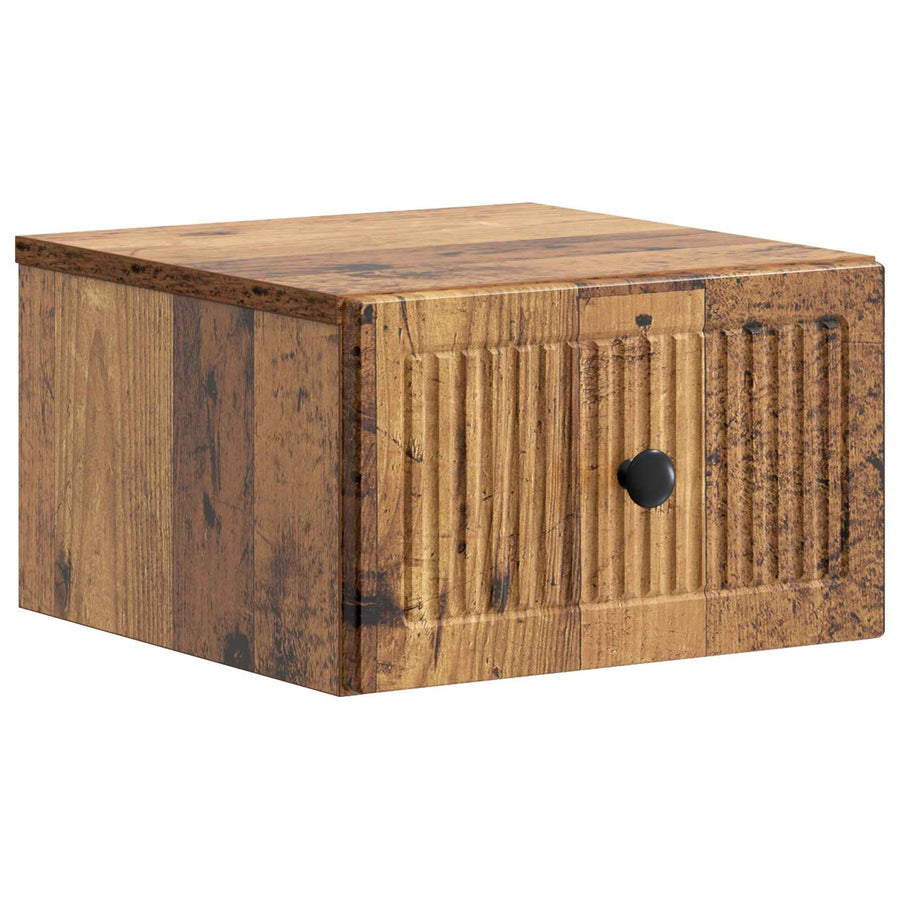 Wandbeugel Bedkast met lade 2 pcs Oud hout 33 x 34,5 x 20 cm