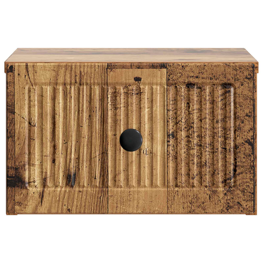 Wandbeugel Bedkast met lade 2 pcs Oud hout 33 x 34,5 x 20 cm