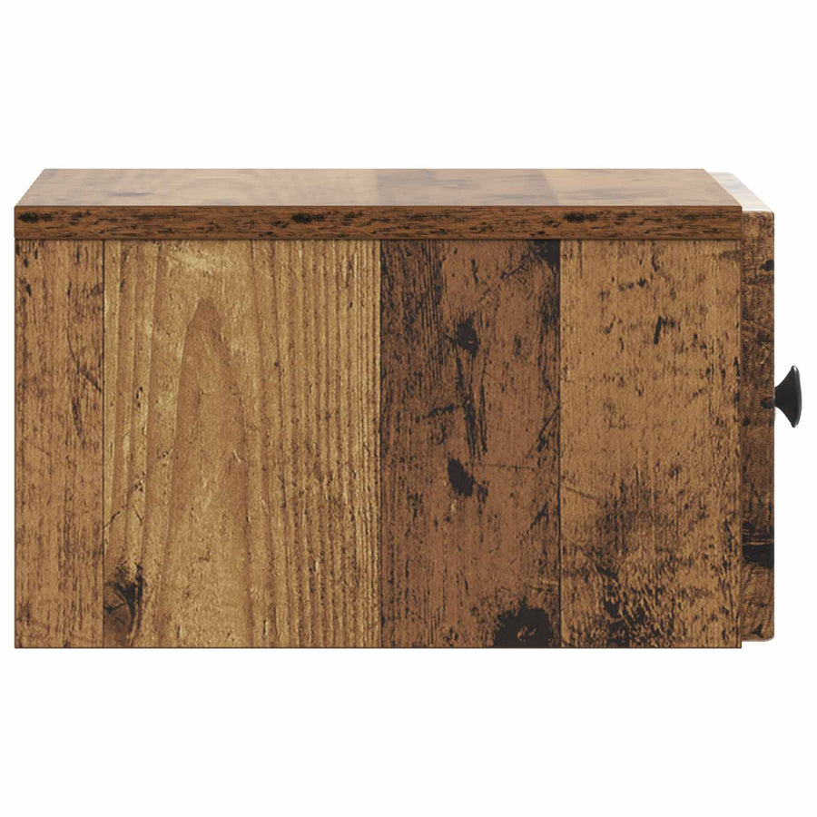 Wandbeugel Bedkast met lade 2 pcs Oud hout 33 x 34,5 x 20 cm