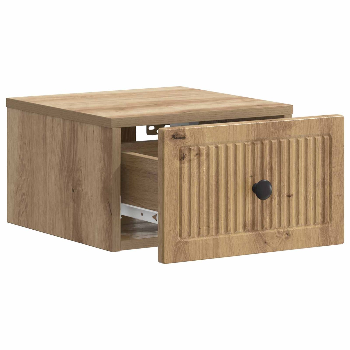 Wandbeugel Bedkast met lade Artisanaal eiken 33 x 34,5 x 20 cm