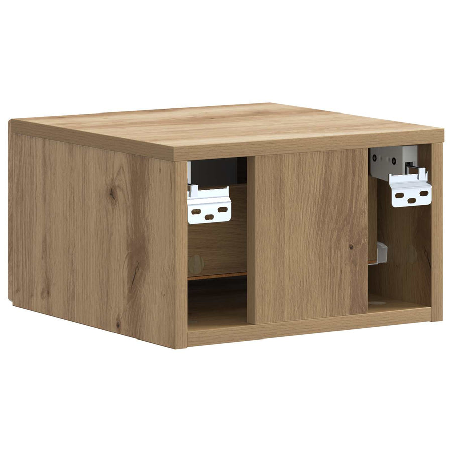 Wandbeugel Bedkast met lade Artisanaal eiken 33 x 34,5 x 20 cm