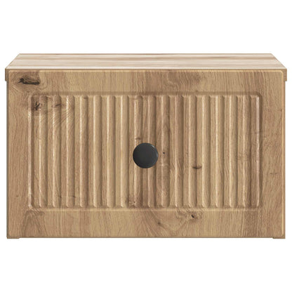 Wandbeugel Bedkast met lade Artisanaal eiken 33 x 34,5 x 20 cm