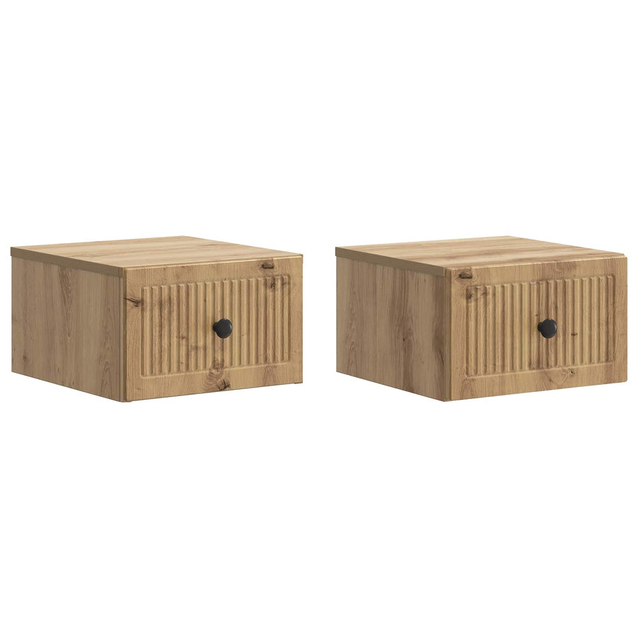 Wandbeugel Bedkast 2 pcs Artisanaal eiken 33 x 34,5 x 20 cm