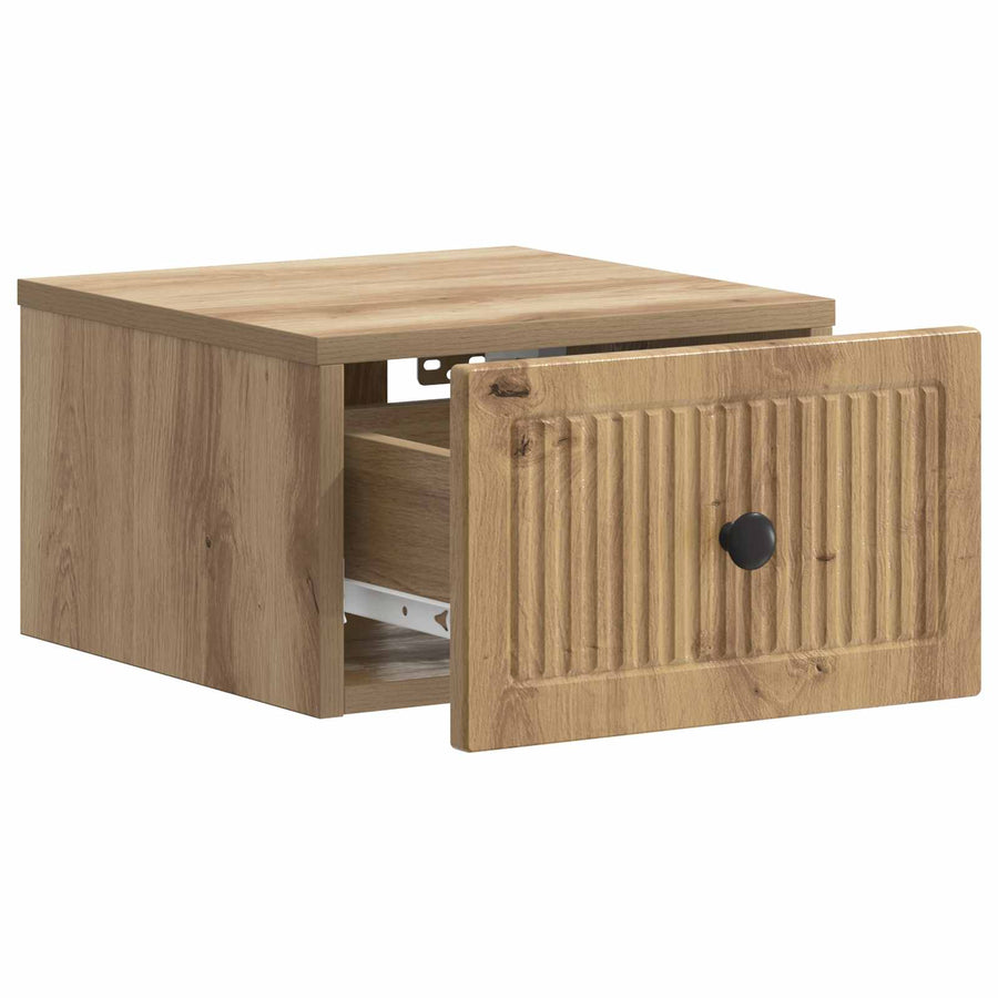 Wandbeugel Bedkast 2 pcs Artisanaal eiken 33 x 34,5 x 20 cm