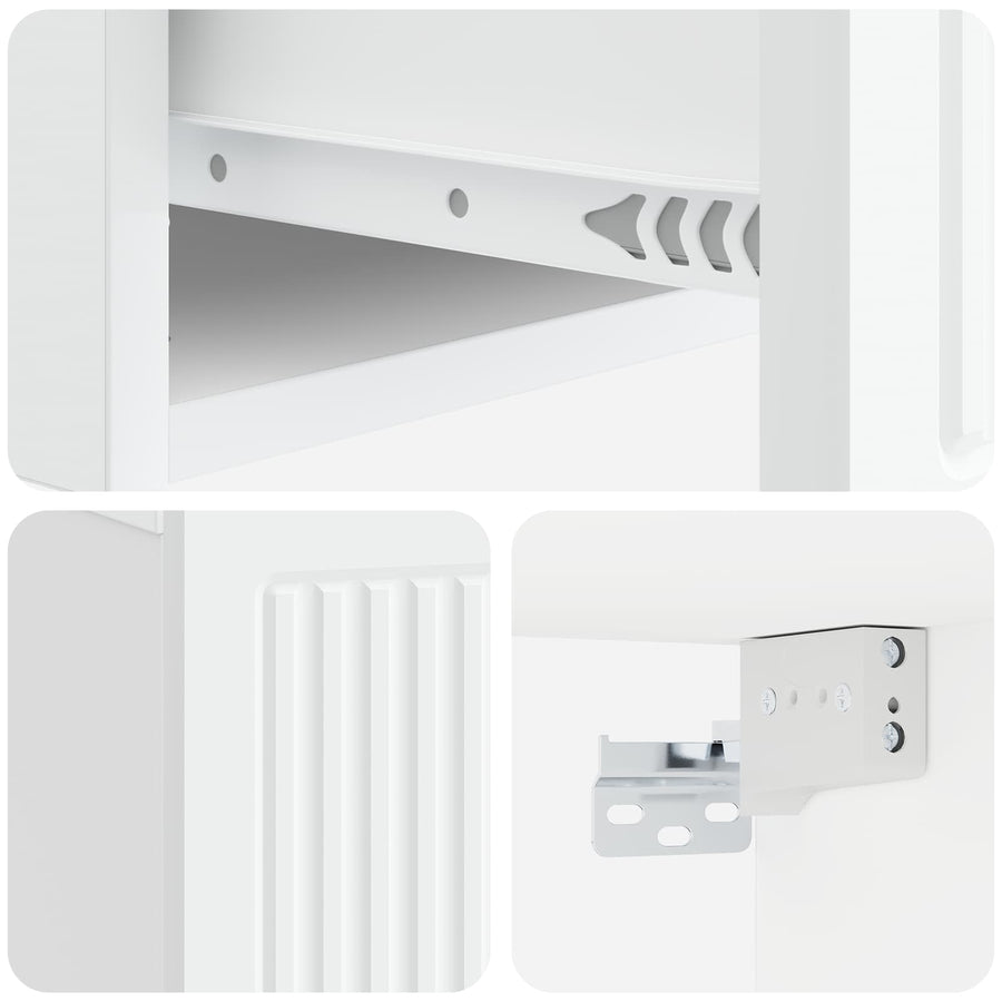 Nachtkastje met lade 2 pcs Wit 49 x 34,5 x 20 cm Bewerkt hout