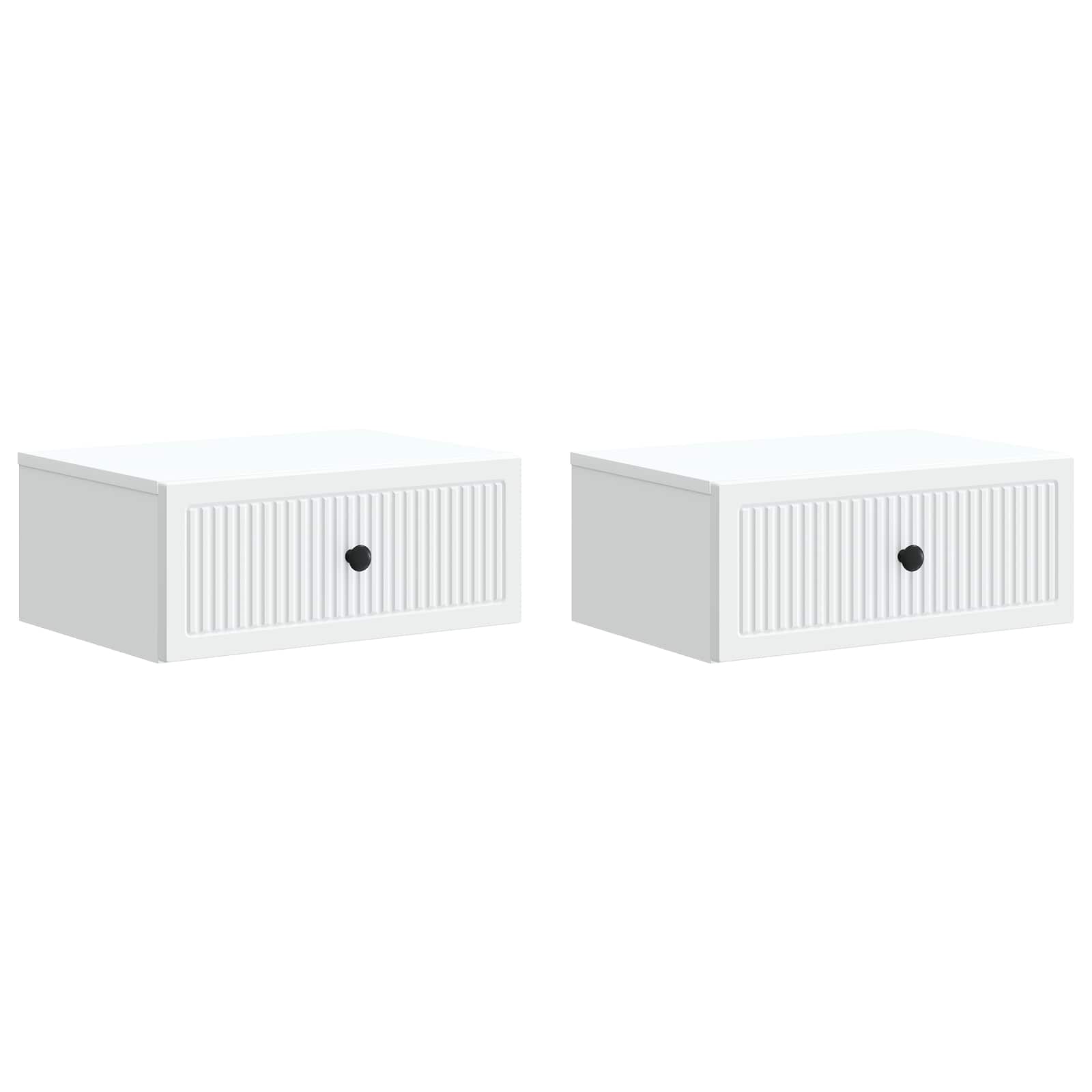 Nachtkastje met lade 2 pcs Wit 49 x 34,5 x 20 cm Bewerkt hout