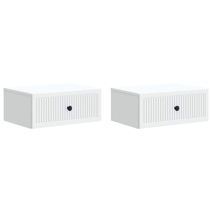 Nachtkastje met lade 2 pcs Wit 49 x 34,5 x 20 cm Bewerkt hout