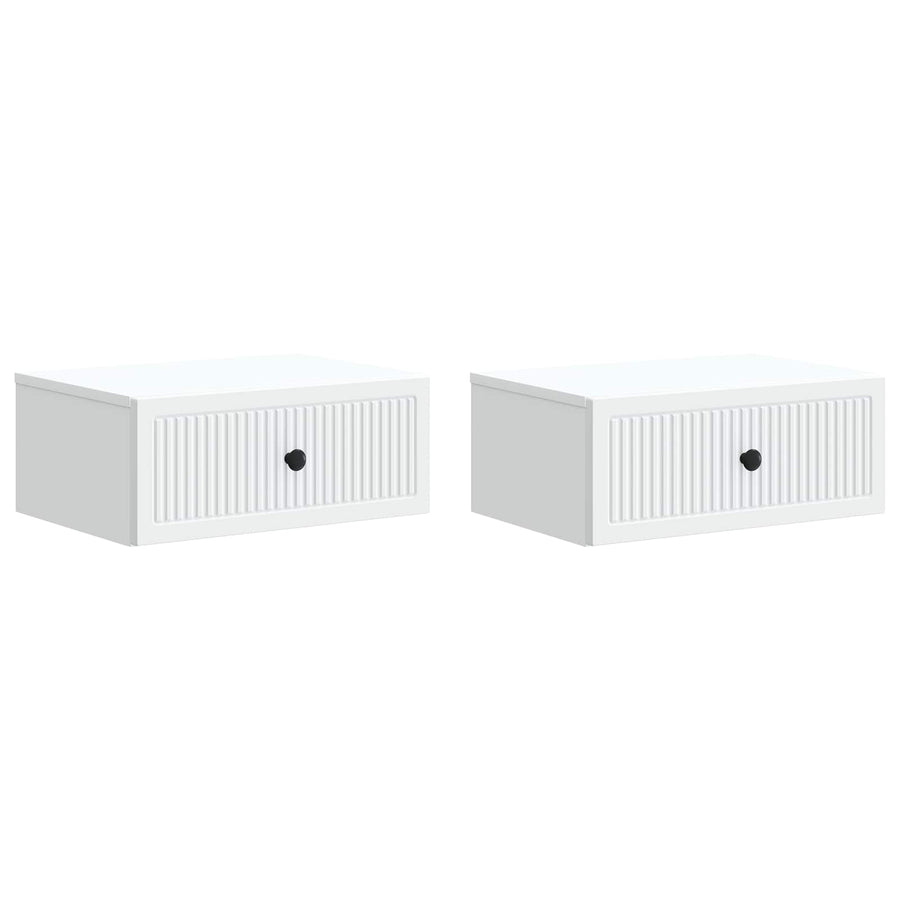 Nachtkastje met lade 2 pcs Wit 49 x 34,5 x 20 cm Bewerkt hout