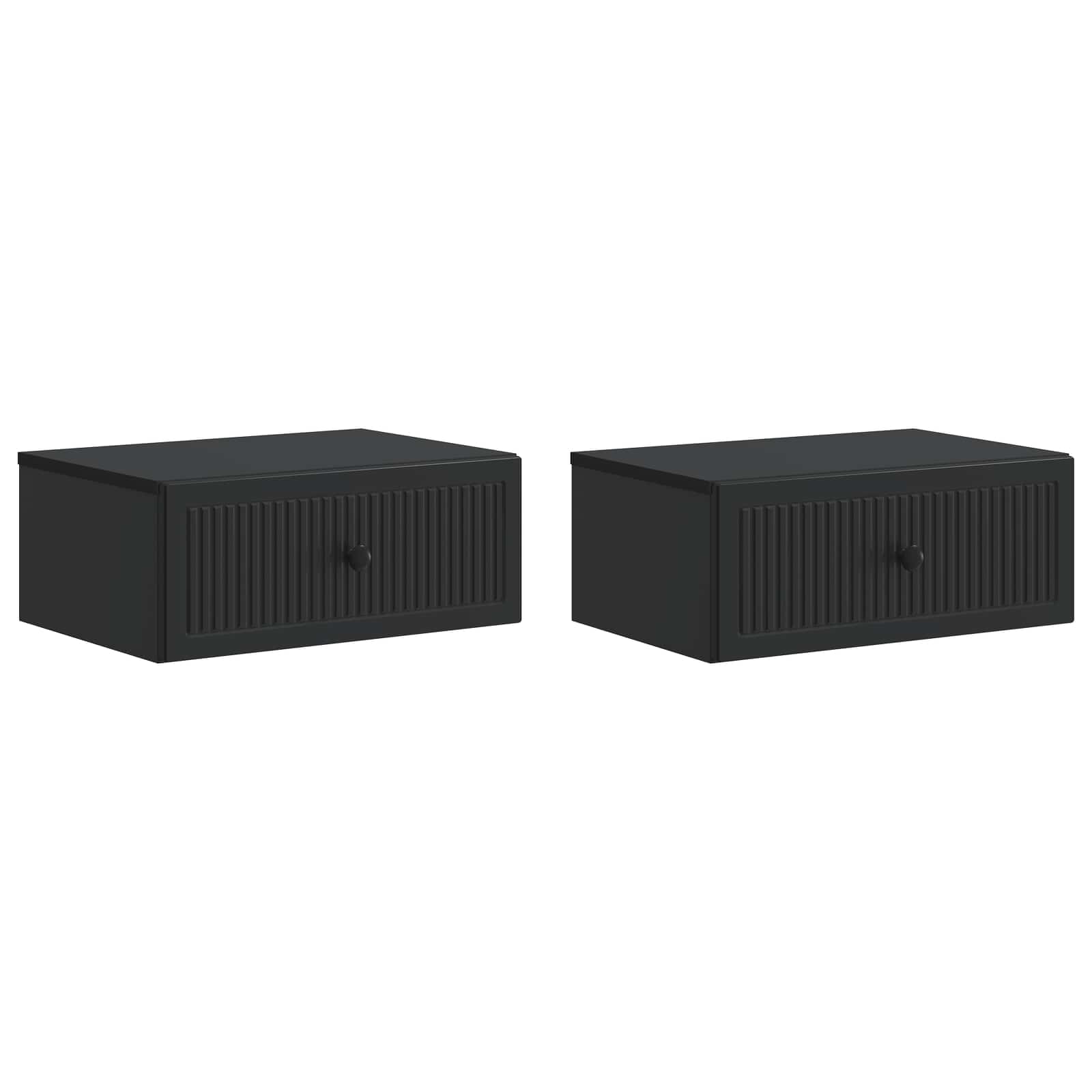 Nachtkastje met lade 2 pcs Zwart 49 x 34,5 x 20 cm Bewerkt hout