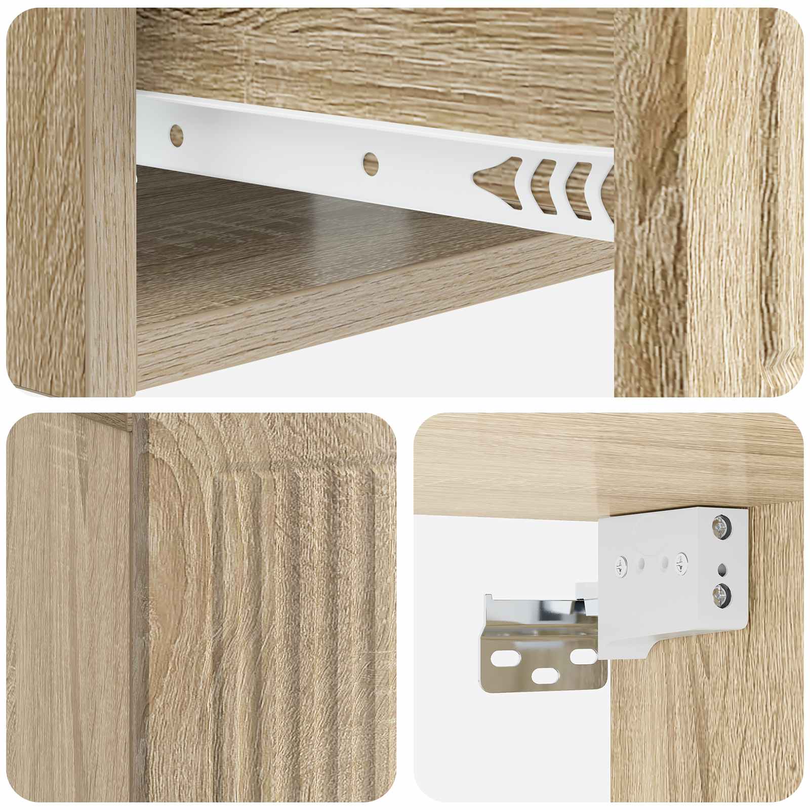 Nachtkastje Sonoma Eiken 49 x 34,5 x 20 cm Bewerkt hout