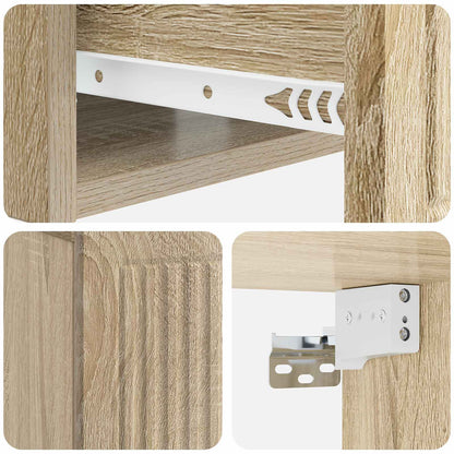Nachtkastje 2 pcs Sonoma Eiken 49 x 34,5 x 20 cm Bewerkt hout