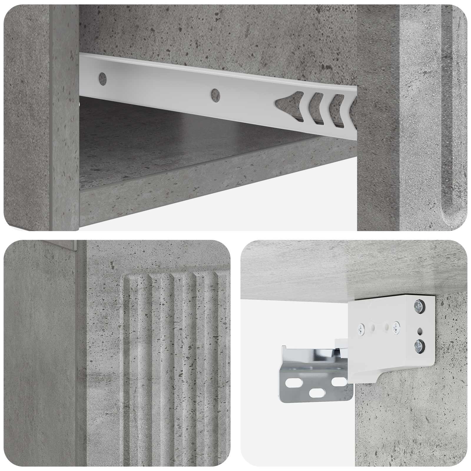 Nachtkastje met lade Betongrijs 49 x 34,5 x 20 cm Bewerkt hout