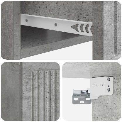 Nachtkastje met lade Betongrijs 49 x 34,5 x 20 cm Bewerkt hout