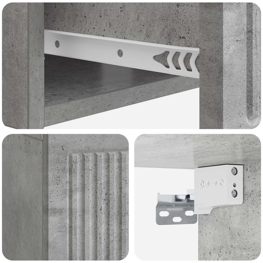 Nachtkastje met lade Betongrijs 49 x 34,5 x 20 cm Bewerkt hout