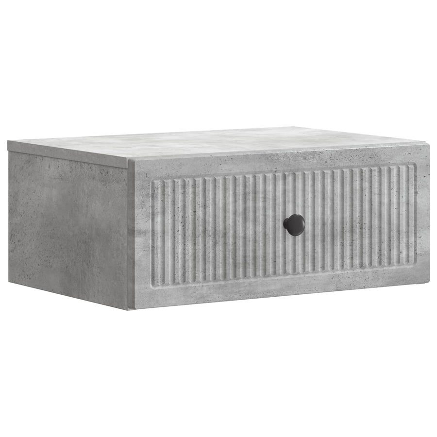 Nachtkastje met lade Betongrijs 49 x 34,5 x 20 cm Bewerkt hout